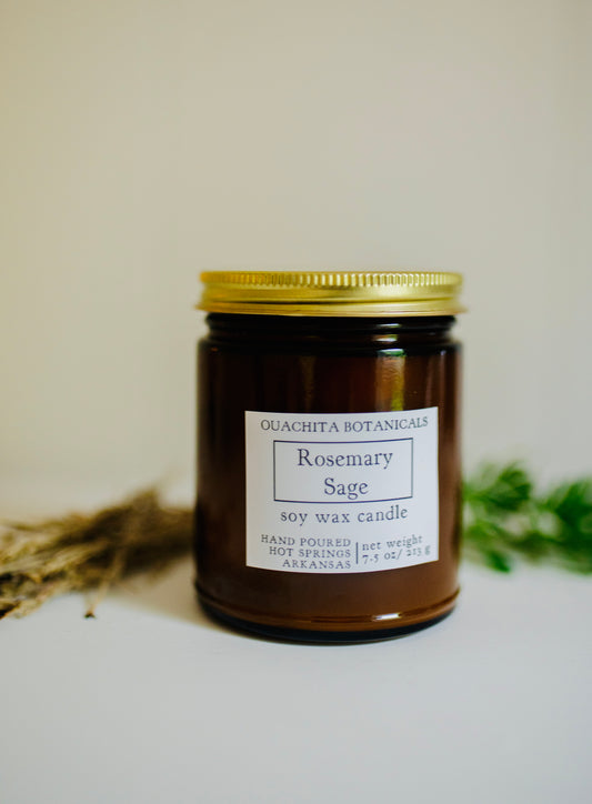 Rosemary Sage Soy Candle | 30 hr burn time