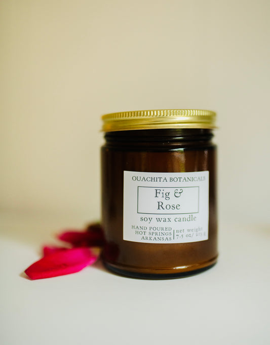 Fig & Rose Soy Candle | 30 hr burn time